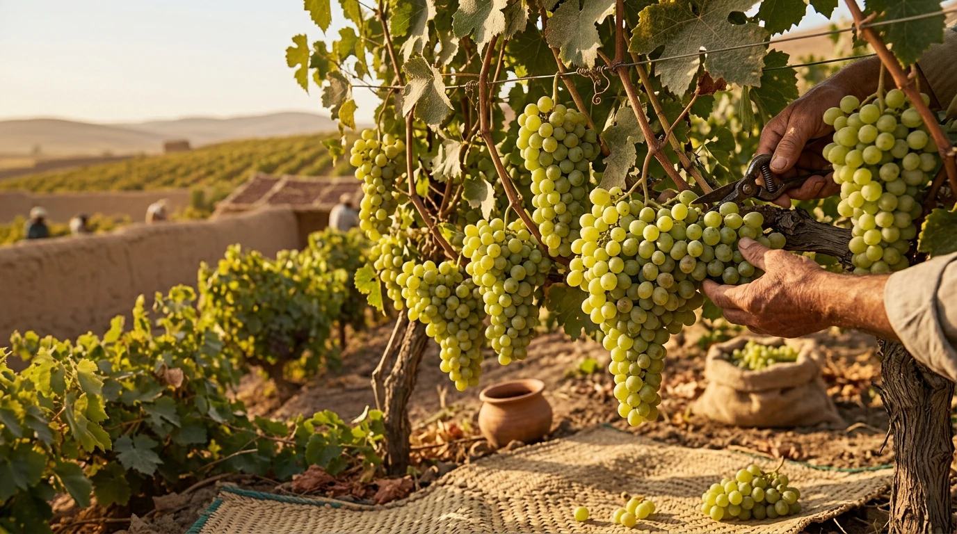 برداشت انگور برای تولید کشمش